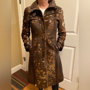 Chic Ponte Vecchio leather coat purchased in Florence Italy.